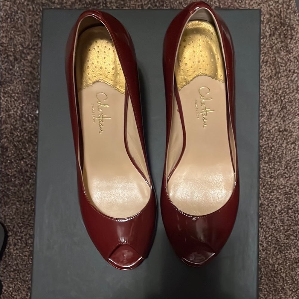 Cole Haan with Nike air Burgandy/Red Patent Leather Heels